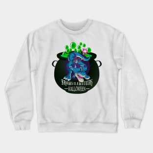 Witch and Dinosaur Funny Halloween Gifts Crewneck Sweatshirt